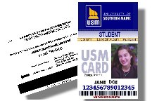 USM student card - front and back